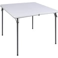 REDCAMP 34" Folding Card Table Square with Resin Top, Lightweight Portable Fold in Half Small