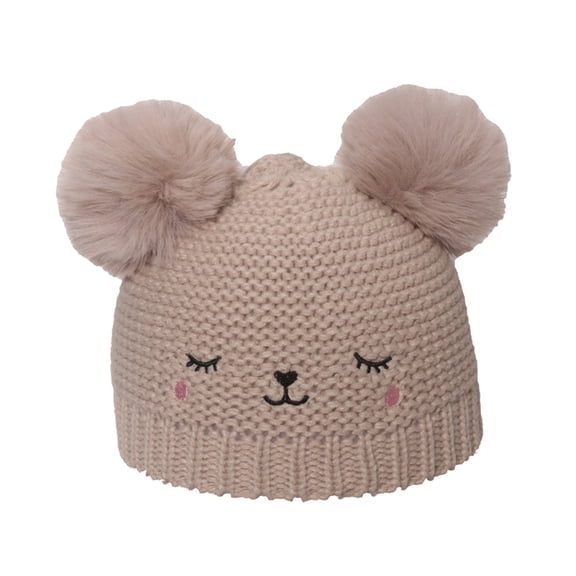 NOKIO Kids Christmas Sweater Hat Toddler Christmas Pom Pom Hat Children's Knit Hat Woolen Hat Winter Double Hairball Woolen Hat Pullover Hat Girl Children's Cartoon Knit Hat Cute Bear