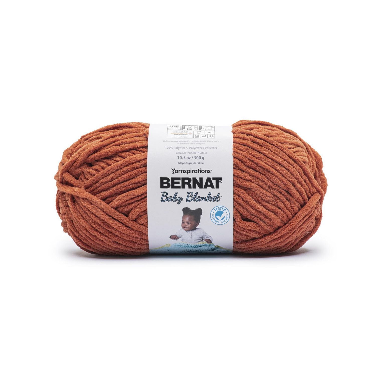 Bernat® Baby Blanket™ Yarn, Polyester #6 Super Bulky, 10.5oz/300g, 220 Yards, Soft, chenille-style baby yarn