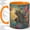 Orange, variant on Fairy Mosaic Coffee Mug, Butterfly Garden Art, Whimsical Daily Tea Sips