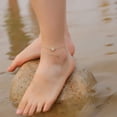 thumbnail image 6 of Ankle Bracelets for Women Initial Anklet 14k Gold Filled Layered Sunflower Ankle Bracelets Cute Boho Anklets with Initial Letter Ankle Bracelets for Women Jewelry Gifts, 6 of 7