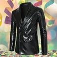 thumbnail image 2 of sususu Mens Linen Blazer,Business Jacket Men,Carnival Shiny Double Suit Jacket Fashionable Casual Leather for Stylish Modern Wardrobe, 2 of 4