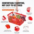 thumbnail image 4 of HCY Shopping Basket Portable Grocery Basket 12PCS 21L with Handle & Stand Red, 4 of 6