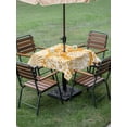 thumbnail image 3 of Outdoor Tablecloth with Umbrella Hole & Zipper, Orange Yellow Starfish Coastal Square Tablecloth 54x54 Inch, Ocean Nautical Beach Coral Shell Patio Table Cover Waterproof Table Cloth for Picnic/Party, 3 of 7
