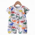 thumbnail image 2 of kpoplk Newborn Baby Boy Girl Summer Romper Short Sleeve Cotton Embroidery Jumpsuit Breathable Soft Baby Onesie 3-18 Months Size 0-6 Months,Multicolour, 2 of 4