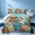 thumbnail image 2 of Erosebridal Cute Animal Bed Spread Queen, Ocean Kitten Queen Coverlet Set, Polka Dots Reversible 3pcs, 1 Quilt and 2 Pillowcases, 2 of 7