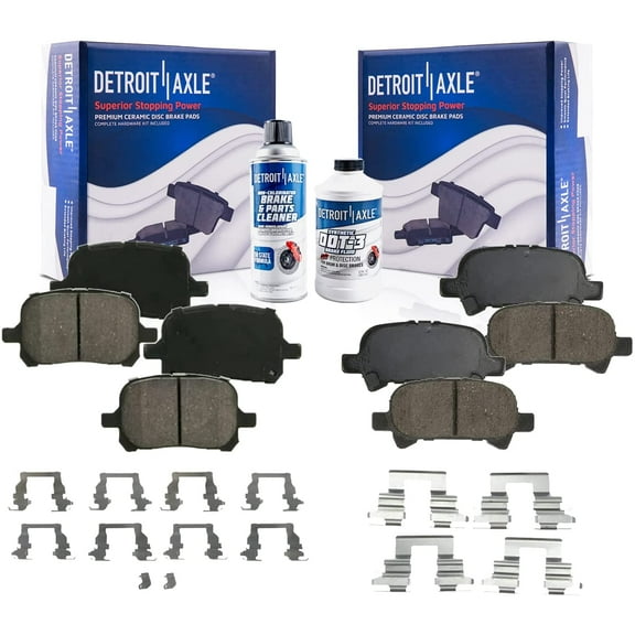 Detroit Axle - 6pc Brake Pads for 00-04 Toyota Avalon, 00-01 Camry, 99-03 Solara, Front and Rear Ceramic Brake Pads 1999 2000 2001 2002 2003 2004 Replacement