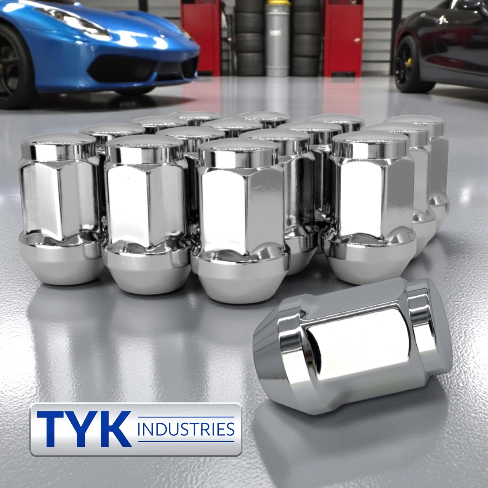 20 Chrome 12X1.25 Closed End Bulge Acorn Wheel Lug Nuts - 3/4, 19mm Hex - 1.38 Inch Tall - Fits Many Infiniti, Nissan, Subaru, Suzuki