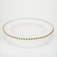 thumbnail image 2 of BalsaCircle 8 Clear 12" Round Glass Charger Plates Gold Beaded Rim Tableware Wedding Reception  Dinner Party Decoration Supplies, 2 of 8