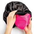 thumbnail image 6 of Kiss Colors & Care Silky Satin Bonnet, Wide Edge Cap, Reversible, Pink & Black, XL, 1 ct, 6 of 11