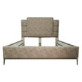thumbnail image 2 of Benzara BM196936 Wooden Queen Size Bed with Metal Legs & Leatherette Headboard & Footboard, Beige, 2 of 4