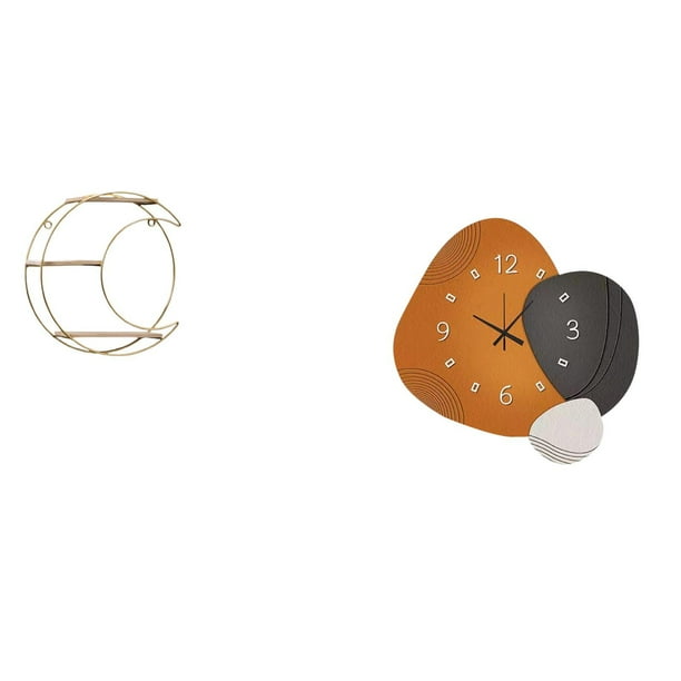 Estante Y Reloj De Pared Multifuncional Moderno Para Colgar, Adorno Decorativo Que Ahorra Espacio Para Dormitorio, Baño, Restaurante, Hogar, Coleccionable, Trofeo, Regalo Para Festival.