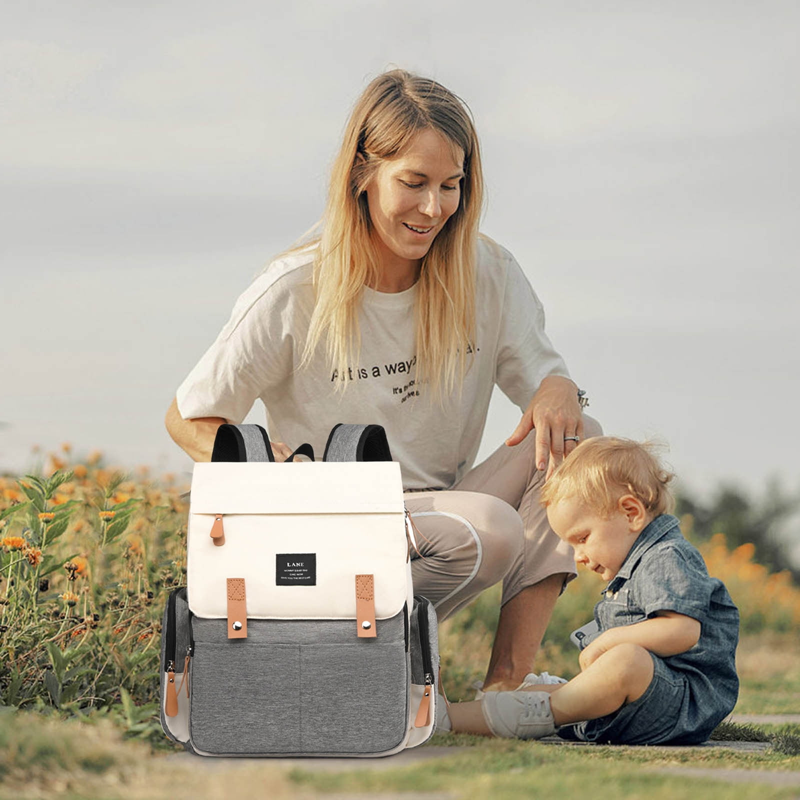 Usloyux Diaper Bags For Mom, Large Capacity Backpack With Insulated Bottle Pockets And Portable Changing Pad, Multifunctional Maternity Bag For Travel, Hospital, Daycare, Nursing And On-The-Go