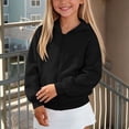 thumbnail image 2 of WAVSUF Kids Girls Hooded Sweatshirt Zipper Fleece Soft Comfortable with Pockets Winter Active Pullover Black 11, 2 of 9