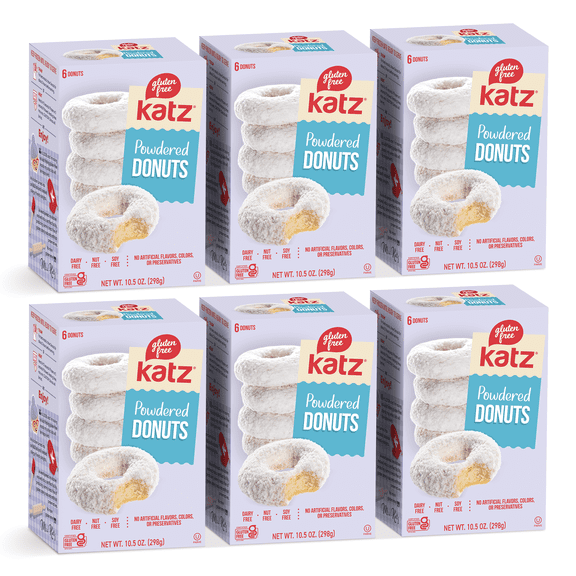 Katz Gluten Free Powdered Donuts |Gluten Free, Dairy Free, Nut Free, Soy Free, Kosher | (6 Pack, 10.5 Ounce Each)