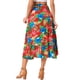 thumbnail image 3 of Falda Tropical Floral Ruffle Envolvente con Lazo para Mujer INSPIRE CHIC Rojo S, 3 of 6