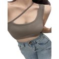 thumbnail image 1 of Gureui Womens Spaghetti Straps Camisole Square Neck Sleeveless Crop Tops with Metal Chain Sling Blouse Top Shirts for Girls, 1 of 4