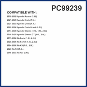 PG PC99239 Cabin Air Filter | Fits 2017-2020 Hyundai Elantra 1.4L, 1.6L, 2.0L; 2019-2024 Kia Forte 1.6L, 2.0L; 2021-2025 Creta 1.5L; 2021-2023 Creta 1.4L