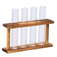 thumbnail image 1 of Maceta colgante de pared, maceta de vidrio para mesa, soporte de madera con 4 tubos de ensayo, 1 of 9