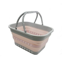 SAMMART 19L (5 gallon) Collapsible Tub with Handle - Portable Outdoor Picnic Basket / Crater - Foldable Shopping Bag - Space Saving Storage Container