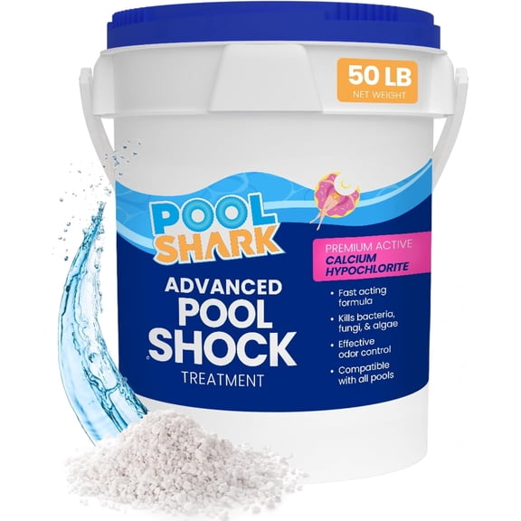 68% Calcium Hypochlorite Pool Shock for Swimming Pools - Chlorine Granules Swimming Pool Shock 50 lbs Bucket - Pool Chlorine for Inground and Above Ground Pool Treatment, Saltwater (50lbs)
