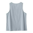 thumbnail image 4 of SNKSDGM Female Summer Tank Tops for Women Flowy Spaghetti Strap Tank Top V Neck Women Loose Lazy Button Vest Linen Loose Feel Versatile Comfortable Sleeveless Top Xl, 4 of 4