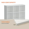 thumbnail image 5 of 9-Cube Book Shelfs Book Cases with Legs,Bookcase Cube Display Shelf,3-Tier Cubical Storage Shelves,White, 5 of 8