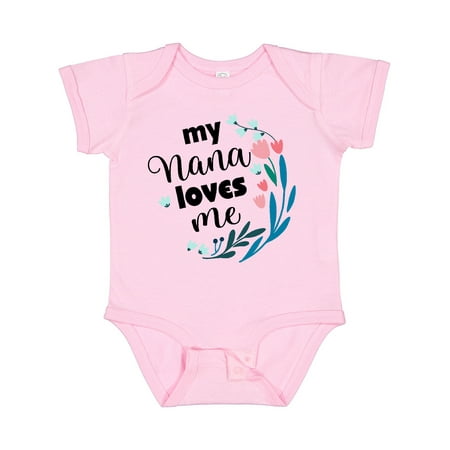 

Inktastic My Nana Loves Me Granddaughter Gift Baby Girl Bodysuit