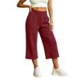 thumbnail image 5 of Endives Capri Pants for Women High Waist Stretchy Pull On Loose Walking Pants With Side Pockets Lightweight Straight Leg Crop Pants, 5 of 6