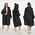 thumbnail image 2 of NOGIS Raincoat, [2 Pack] Portable EVA Rain Coats Reusable Rain Poncho with Hood and Elastic Cuff Sleeves (Black), 2 of 7