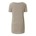thumbnail image 4 of T-Shirt Long à Manches Courtes Col en V Imprimé Décontracté pour Femmes Grande Taille, 4 of 6