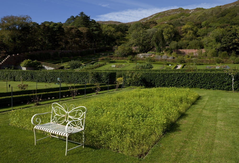 The Victorian Walled Garden Kylemore Abbey Connemara County Galway Ireland Built in 1870 it fell into neglect and was re-opened in 1999 winning the prestigious Europa Nostra Award in 2002 Canvas Art -