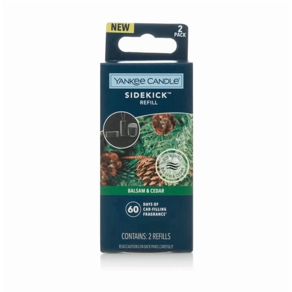Yankee Candle Sidekick Refill for Visor Clip, Vent Clip, or Pendant - Balsam & Cedar (2pk)