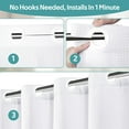 thumbnail image 4 of Waffle Weave Shower Curtains, No Hook Shower Curtains for Bathroom, DawnJoanHD White Polyester Fabric Shower Curtain with Built-in Rings, 72" x 74", 4 of 11