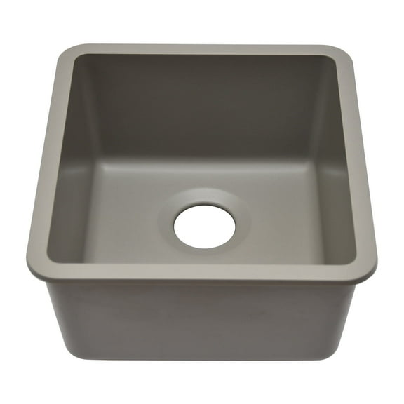 16" x 18" Quartz Kitchen Sink, Single Bowl Sink, Drop-in Sink, Undermount Sink, Granite Kitchen Sink, Galaxy Concrete Kitchen Sink, Lexicon Platinum LP-1618-C-SO