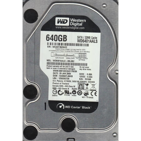 WD6401AALS-00L3B2, DCM HANNHTJMHB, Western Digital 640GB SATA 3.5 Hard Drive