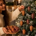 thumbnail image 6 of Christmas Pinecone Ornaments, 8 Pack Painted Plastic Hanging Pendants, Boxed Tree Decor, for Holiday Party, Xmas Tree Decor, 6 of 7