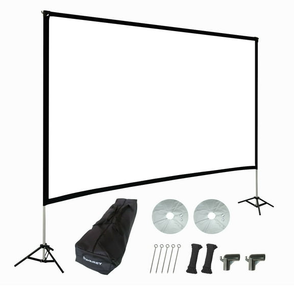 120 inch Projector Screen with Aluminum Stand Movie Projection Screen 16:9 for Indoor / Outdoor