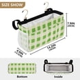 thumbnail image 3 of Ryvnso Bedside Caddy Green Checkered Bedside Storage Bag Hanging Organizer, 3 of 8