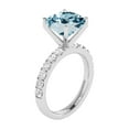 thumbnail image 3 of Sterling Silver with Natural Aquamarine and White Topaz Solitaire Ring, 3 of 3