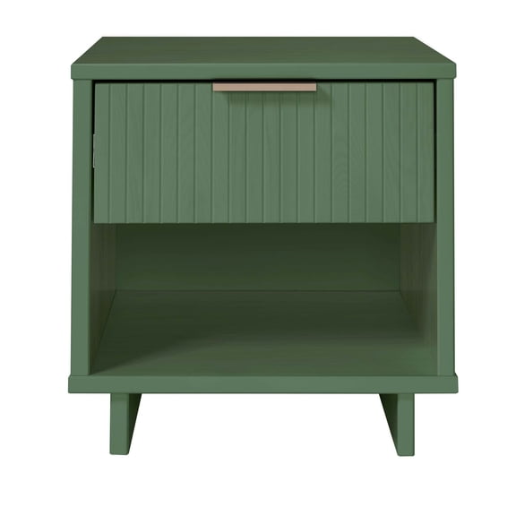 Dokea Nightstand in Sage Green - Piece Count 1, Solid Wood, Bedroom