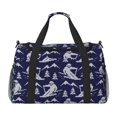 thumbnail image 1 of Xecao Abstract Skiing Pattern ​Lightweight Crossbody Weekender Bag Mesh Side Pockets Padded Handles Sports Outdoor Gear Organizer, 1 of 7