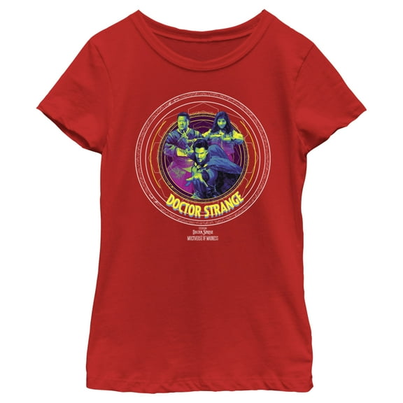 Girl's Marvel Doctor Strange in the Multiverse of Madness Character Logo Graphic Tee Red X Small