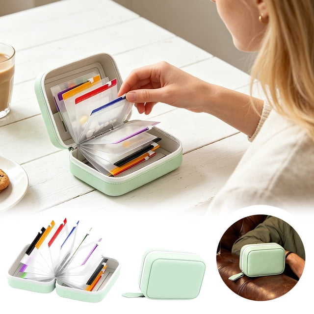 Outdor Organizer With 14 Color Pouches Large Weekly Travel Organizer 7–14 Day Travel Organizer Portable Design Zippered Storage