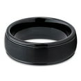 thumbnail image 2 of Tungsten Wedding Band Tungsten Carbide Black Tungsten Ring Men & Women 8mm Black Tungsten Comfort Fit, 2 of 3