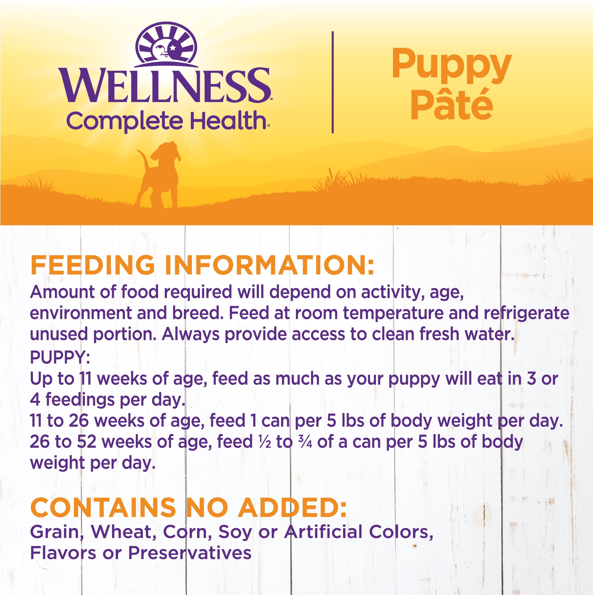 Wellness Complete Health Pate Puppy Canned Wet Dog Food, Wholesome Grains, Natural, Chicken and Salmon Recipe, 12.5 oz, Pack of 12 Cans
