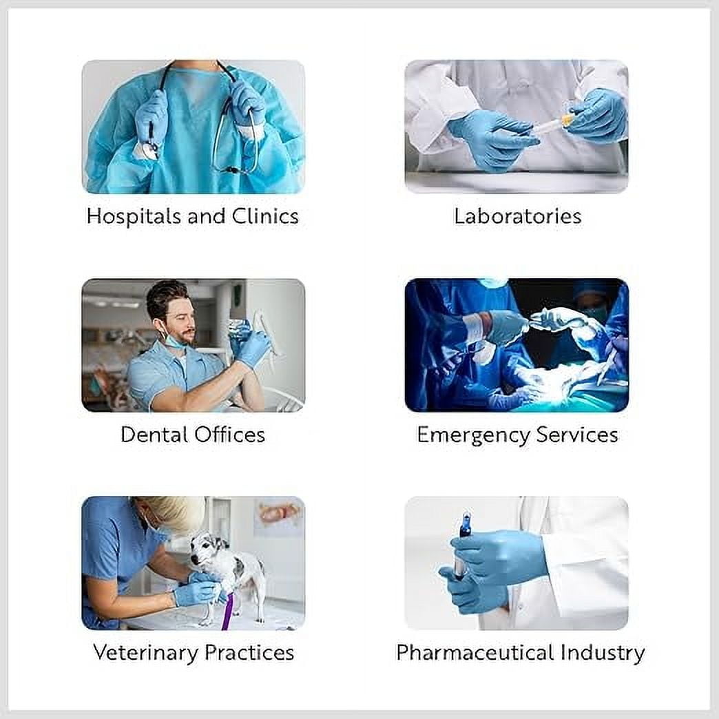 MEDELIM Medical Gloves - Nitrile Gloves Disposable Latex Free, 5 Mil, Powder-Free, Blue, Medium, 1000 Pcs