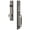 Antique Pewter, variant on Grandeur 848931 Carre Solid Brass Rose Dummy Full Plate "F" Grip Handleset - Nickel