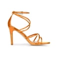 thumbnail image 3 of BLISSFUL STEP Women's Open Toe Strappy Straps Prom Stiletto Heels Sandals Orange 9, 3 of 7