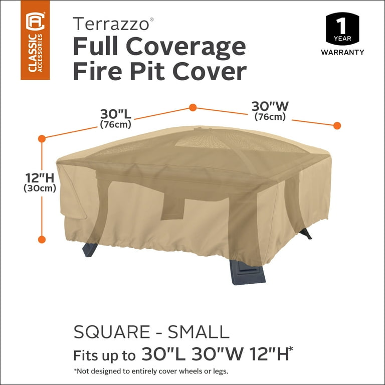 Classic Accessories Terrazzo Water-Resistant 30 Inch Full Coverage Square Fire Pit Cover Classic Accessories Terrazzo Water-Resistant 30 Inch Full Coverage Square Fire Pit Cover